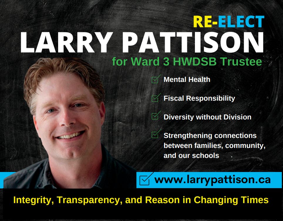 canvas postcard with Larry's campaign priorities